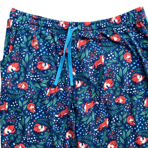 Duluth Trading Co Soft Jam Fox Pajama Set Sz L Blue Rust Lounge Sleep Soft - Picture 9 of 13